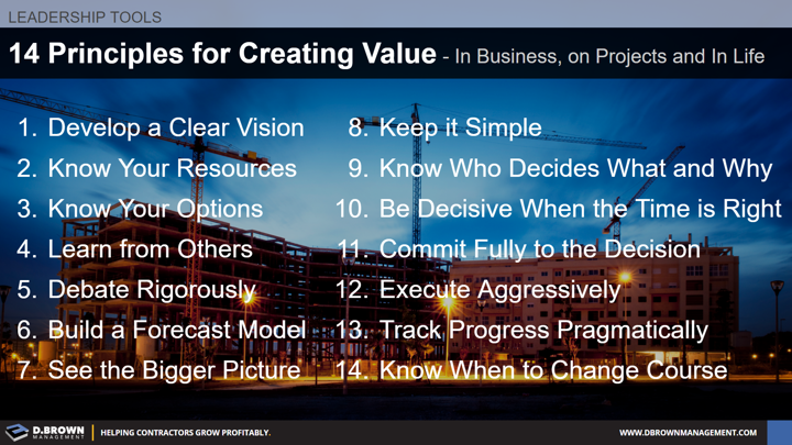 14 Principles for Creating Value
